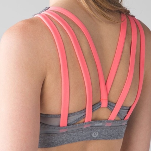 lululemon athletica Other - RARE! Lululemon Gray/Coral Energy Bra “Exhale”